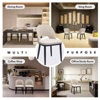 Lot de 2 chaises de salle à manger rembourrées, chaises d'appoint de cuisine modernes en tissu avec coussins épais et pieds en bois, chaises confortables avec dossier incurvé