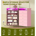 Commode haute moderne à 5 tiroirs pour chambre, commode en bois avec glissières à fermeture silencieuse, organisateur de rangement blanc résistant à l'eau pour couloir
