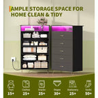 Commode haute moderne à 5 tiroirs pour chambre, commode en bois avec glissières à fermeture silencieuse, organisateur de rangement blanc résistant à l'eau pour couloir