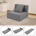Canapé-lit pliant, canapé-lit pliable avec oreiller, matelas convertible, futon de sol avec housse lavable en mousse à mémoire de forme, taille unique