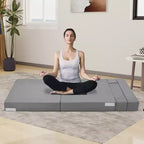 Canapé-lit pliant, canapé-lit pliable avec oreiller, matelas convertible, futon de sol avec housse lavable en mousse à mémoire de forme, taille unique