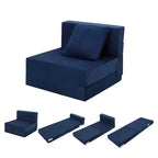 Canapé-lit pliant, canapé-lit pliable avec oreiller, matelas convertible, futon de sol avec housse lavable en mousse à mémoire de forme, taille unique