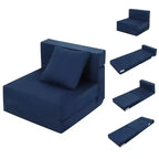 COZONY Folding Sofa Bed, Foldable Couch Bed with Pillow, Convertible Sleeper Mattress, Futon Floor Couch with Memory Foam Washable Cover, Single Size