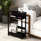 Table d'appoint étroite avec étagère de rangement