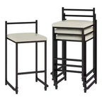 Costway 26'' Stackable Counter Height Bar Stools Set of 4 w/Back Metal Frame & Footrest Black