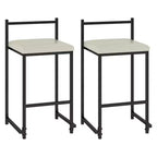 Tabourets de bar empilables de 26 pouces (lot de 4) avec dossier, cadre en métal et repose-pieds, noirs