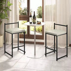 Tabourets de bar empilables de 26 pouces (lot de 4) avec dossier, cadre en métal et repose-pieds, noirs