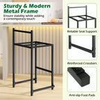 Tabourets de bar empilables de 26 pouces (lot de 4) avec dossier, cadre en métal et repose-pieds, noirs