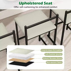 Tabourets de bar empilables de 26 pouces (lot de 4) avec dossier, cadre en métal et repose-pieds, noirs