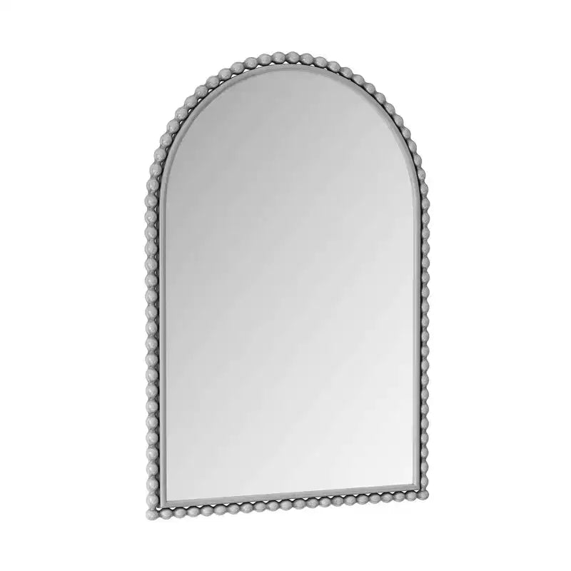 Iron Arch Vintage Vanity Mirror Wall Hanging Placed Table for Living Room Bedroom Silver