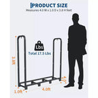 Support de bûches 1,20 m, porte-bûches en acier, organiseur de rangement de bois, empileur de bois réglable