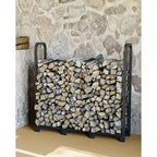 Support de bûches 1,20 m, porte-bûches en acier, organiseur de rangement de bois, empileur de bois réglable
