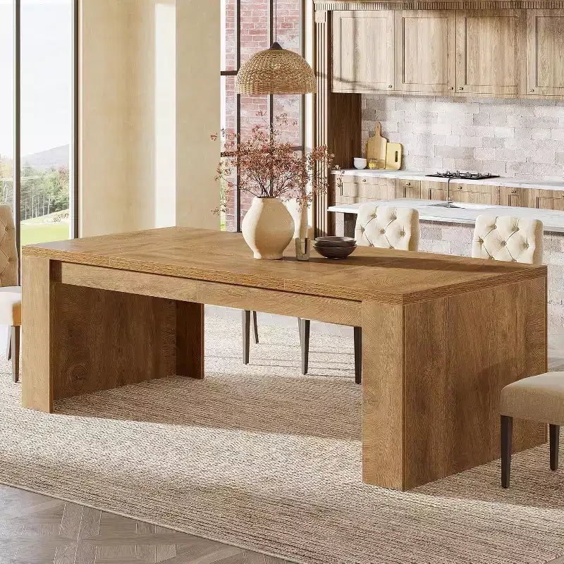 70.9-Inch Rectangular Dining Table for 6-8, Farmhouse Wooden Kitchen Table, Large Dining Room Furniture for Kitchen, Living Room