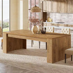 Table à manger rectangulaire de 180 cm pour 6-8 personnes, table de cuisine en bois de style rustique, grand meuble de salle à manger pour cuisine, salon