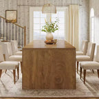 Table à manger rectangulaire de 180 cm pour 6-8 personnes, table de cuisine en bois de style rustique, grand meuble de salle à manger pour cuisine, salon