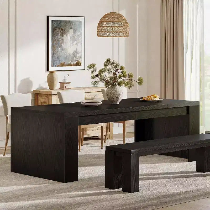 70.9-Inch Rectangular Dining Table for 6-8, Farmhouse Wooden Kitchen Table, Large Dining Room Furniture for Kitchen, Living Room