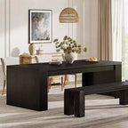 Table à manger rectangulaire de 180 cm pour 6-8 personnes, table de cuisine en bois de style rustique, grand meuble de salle à manger pour cuisine, salon