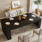 Table à manger rectangulaire de 180 cm pour 6-8 personnes, table de cuisine en bois de style rustique, grand meuble de salle à manger pour cuisine, salon