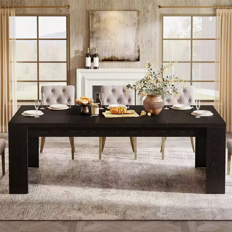 70.9-Inch Rectangular Dining Table for 6-8, Farmhouse Wooden Kitchen Table, Large Dining Room Furniture for Kitchen, Living Room