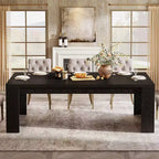 Table à manger rectangulaire de 180 cm pour 6-8 personnes, table de cuisine en bois de style rustique, grand meuble de salle à manger pour cuisine, salon