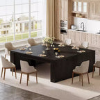 Table à manger rectangulaire de 180 cm pour 6-8 personnes, table de cuisine en bois de style rustique, grand meuble de salle à manger pour cuisine, salon