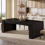 Table à manger rectangulaire de 180 cm pour 6-8 personnes, table de cuisine en bois de style rustique, grand meuble de salle à manger pour cuisine, salon
