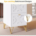 Bureau blanc de 150 cm avec tiroirs, bureau d'ordinateur moderne avec pieds dorés et rangements pour chambre à coucher, espace de travail, salon