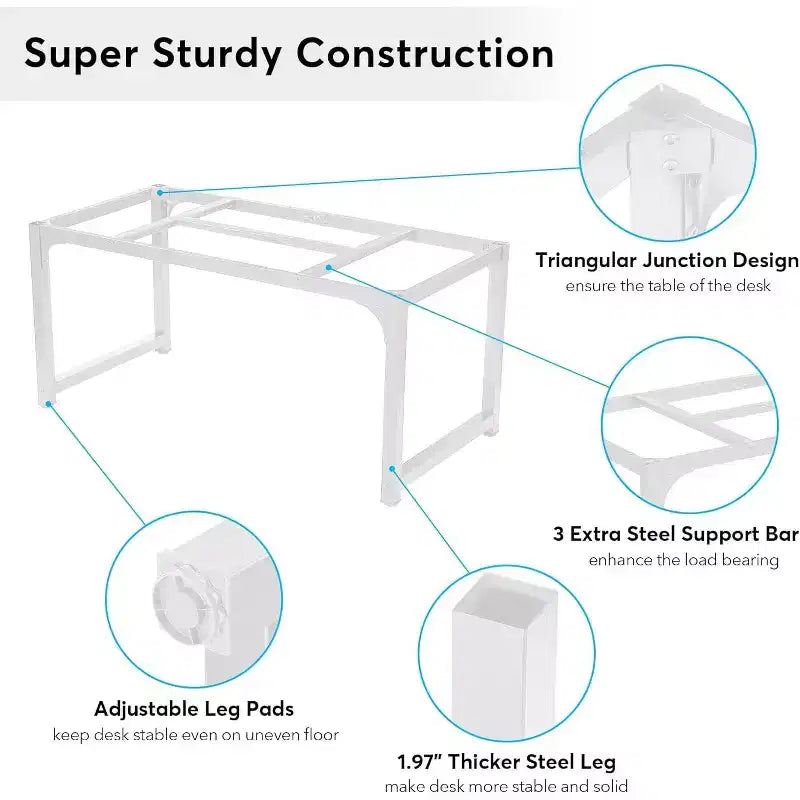 Modern Computer Desk, 78.7 x 39.4 inch X Large Executive Office Desk Computer Table Study Writing Desk Workstation for Home Office,White