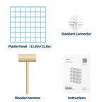 Organisateur de rangement à 12 casiers 94 x 33 x 96,5 cm, étagère modulaire en fil métallique pour placard, chambre, bureau (1 pièce)