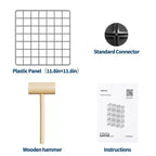 Organisateur de rangement à 12 casiers 94 x 33 x 96,5 cm, étagère modulaire en fil métallique pour placard, chambre, bureau (1 pièce)