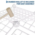 Organisateur de rangement à 12 casiers 94 x 33 x 96,5 cm, étagère modulaire en fil métallique pour placard, chambre, bureau (1 pièce)