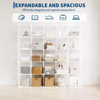 Organisateur de rangement à 12 casiers 94 x 33 x 96,5 cm, étagère modulaire en fil métallique pour placard, chambre, bureau (1 pièce)