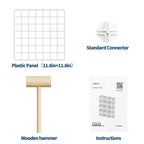 Organisateur de rangement à 12 casiers 94 x 33 x 96,5 cm, étagère modulaire en fil métallique pour placard, chambre, bureau (1 pièce)