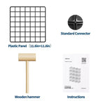 Organisateur de rangement à 12 casiers 94 x 33 x 96,5 cm, étagère modulaire en fil métallique pour placard, chambre, bureau (1 pièce)