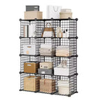12-Cube Storage Organizer 37 x 13 x 38  Modular Wire Shelving Unit for Closet, Bedroom, Office (1-Pack)