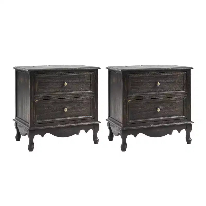 24 Tall 2 - Drawer End Table with Two Drawers and Charging Station| -BLUE