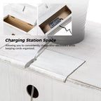 Table d'appoint à 2 tiroirs de 24 po avec station de recharge - BLEU