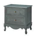 24 Tall 2 - Drawer End Table with Two Drawers and Charging Station| -BLUE