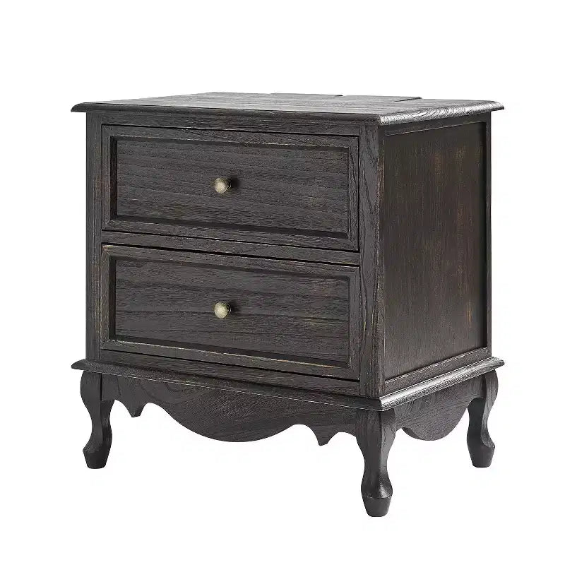 24 Tall 2 - Drawer End Table with Two Drawers and Charging Station| -BLUE