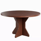 Table à manger ronde pour 4-6 personnes, table de cuisine en bois de 47 pouces avec piédestal, table circulaire moderne pour salon, cuisine, sans chaises