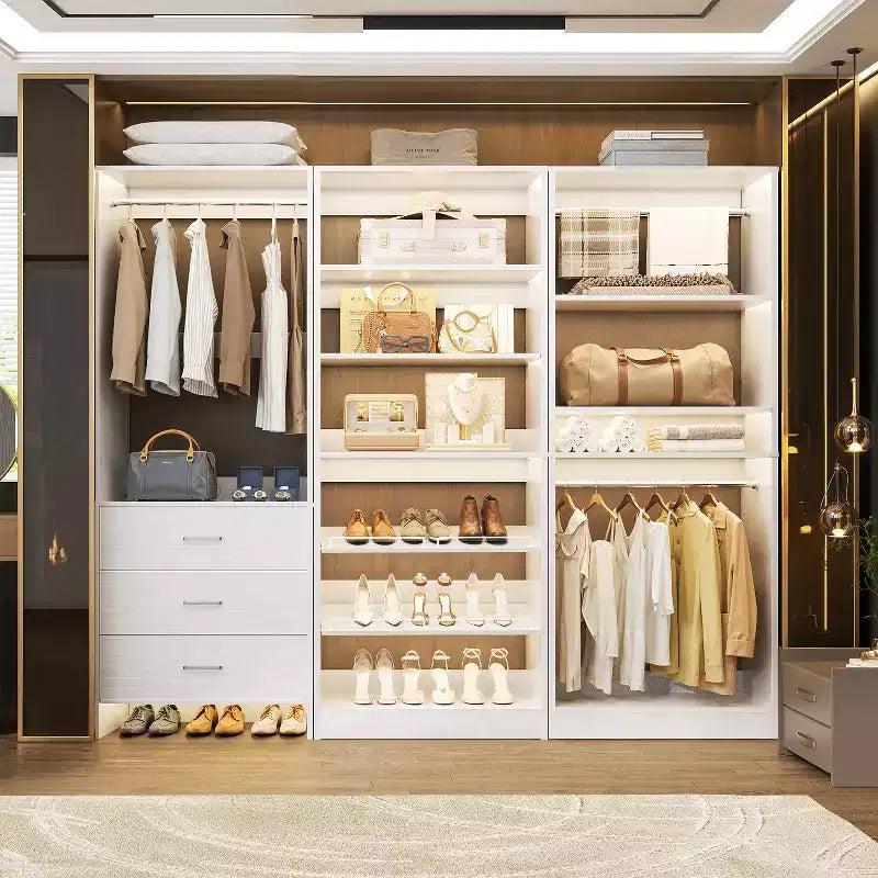 Closet System with Drawers and Shoe Racks