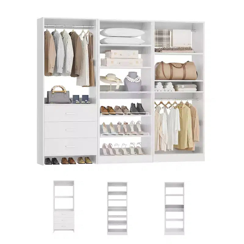 Closet System with Drawers and Shoe Racks