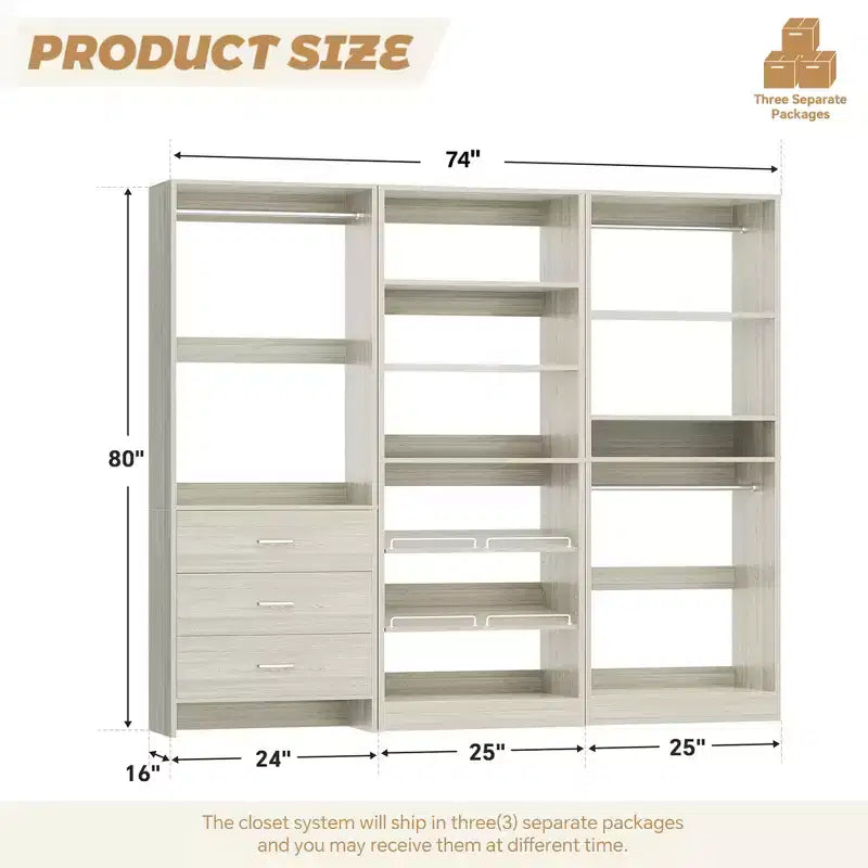 Closet System with Drawers and Shoe Racks