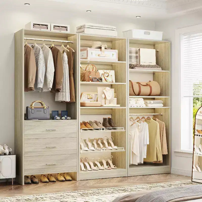 Closet System with Drawers and Shoe Racks