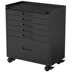 VIYET 34 6-Drawer Rolling Tool Chest - Heavy-Duty Steel Mobile Garage Cabinet & Small Parts Storage Organizer, Black