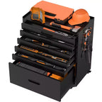 34" Servante d'atelier roulante à 6 tiroirs - Meuble de rangement mobile en acier robuste pour garage et petits outils, noir