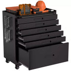 34" Servante d'atelier roulante à 6 tiroirs - Meuble de rangement mobile en acier robuste pour garage et petits outils, noir