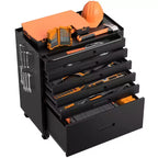 34" Servante d'atelier roulante à 6 tiroirs - Meuble de rangement mobile en acier robuste pour garage et petits outils, noir