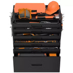 34" Servante d'atelier roulante à 6 tiroirs - Meuble de rangement mobile en acier robuste pour garage et petits outils, noir
