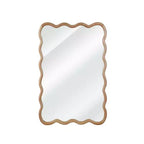 Miroir mural 20 x 30 avec cadre en bois massif, miroir décoratif rectangulaire ondulé pour salle de bain, chambre, salon, entrée